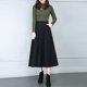 thumbnail image 2 of Gibobby Plisado Mini Falda De Las de línea A con cintura alta elástica Vintage de invierno para mujer(Negro, L), 2 of 5