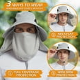 thumbnail image 4 of EINSKEY Fishing Hat Sun Protection Hat with Neck Flap for Men,Full Coverage Light Gray, 4 of 9
