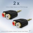 thumbnail image 3 of 2Pcs 3.5mm to RCA Splitter Adapter Gold Plated 3.5mm Male Stereo to 2 RCA Female Jack Y Plug Audio Converter, 3 of 5