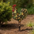 thumbnail image 4 of Sktrjpolfis Double Sided Painted Rooster Yard Stake, 11.8×7.9 Inch Weatherproof Outdoor Lawn Ornament for Flower Bed Backyard Patio Home Garden Decorations, 4 of 5