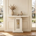 thumbnail image 2 of Fnova 40" Modern Faux Marble Console Table, Contemporary Geometric Design Entryway Table with Gold Ball Decor, Narrow Sofa Table for Hallway, Living Room, Foyer, 2 of 14