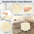 thumbnail image 3 of Uxcell 1-Pack 13" x 13" x 15" Fundas de otomán cuadradas estirables de tela de terciopelo para protector de taburete de sala de estar interior [Beige], 3 of 7