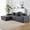 Dark Gray, variant on 100" Modular Sectional Sofa, Convertible L-Shaped Couch with 25.6in Deep Seat and Chaise Lounge, 3 Seater Cloud Couch with Wide Armrest and 1200LBS Load-Bearing for Huge Person, White