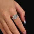 thumbnail image 2 of 5.53 Carat Emerald Cut Lab Grown Diamond Half Bezel White Gold Ring, 2 of 11