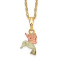 thumbnail image 1 of Diamond2Deal 10K Tri-Color Gold Hummingbird Necklace for Women 18", 1 of 6