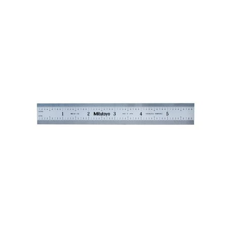 Mitutoyo 6in. x 150mm 0.02s Steel Rule - Silver