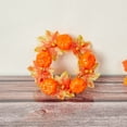 thumbnail image 6 of Moocorvic Candle Rings, Halloween Orange Candle Rings Wreath for Candle Holder, Maple Leaf Small Wreaths for Fall Thanksgiving Home Table Centerpieces, 6 of 6