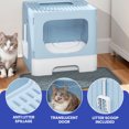 15" Enclosed Cat Litter Box Square Odorless Toilet Anti Splash Free