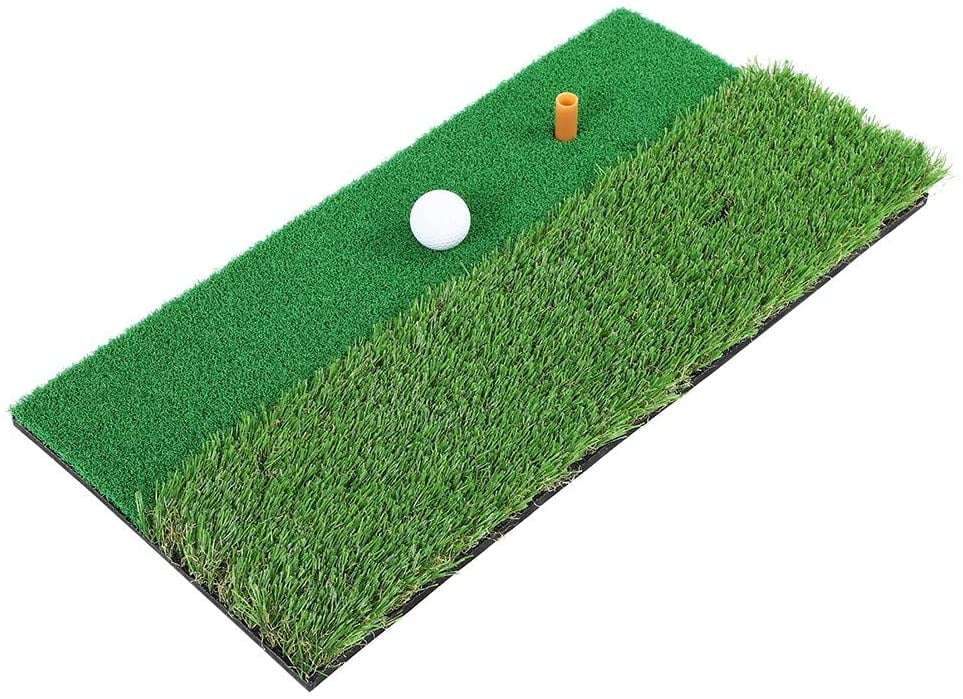 Dyfrio Golf Mat Golf Hitting Mat, Dual Surface Large Turf Golf Hitting