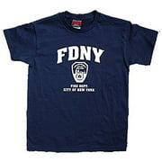 FDNY Kids Navy Tee with White Chest Print