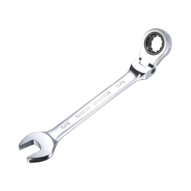 Unique Bargains 5/8' Flex-Head Ratcheting Combination Wrench SAE 72 Teeth 12 Point Ratchet Box Ended Spanner Tools, Cr-V