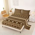 thumbnail image 2 of Erosebridal Geometric Aztec Full Size Sheets, Brown Bed Sheets, 4pcs 1 Flat Sheet, 1 Fitted Sheet and 2 Pillowcases, 2 of 5