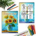 thumbnail image 6 of Netecom Flowers in Jar Coloring Book for Adults, Spiral Bound, Soft Cover, 6 of 6