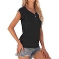thumbnail image 6 of TARAINYA Women Cap Sleeve V Neck T-Shirt Loose Fit Casual Summer Tank Top, 6 of 8