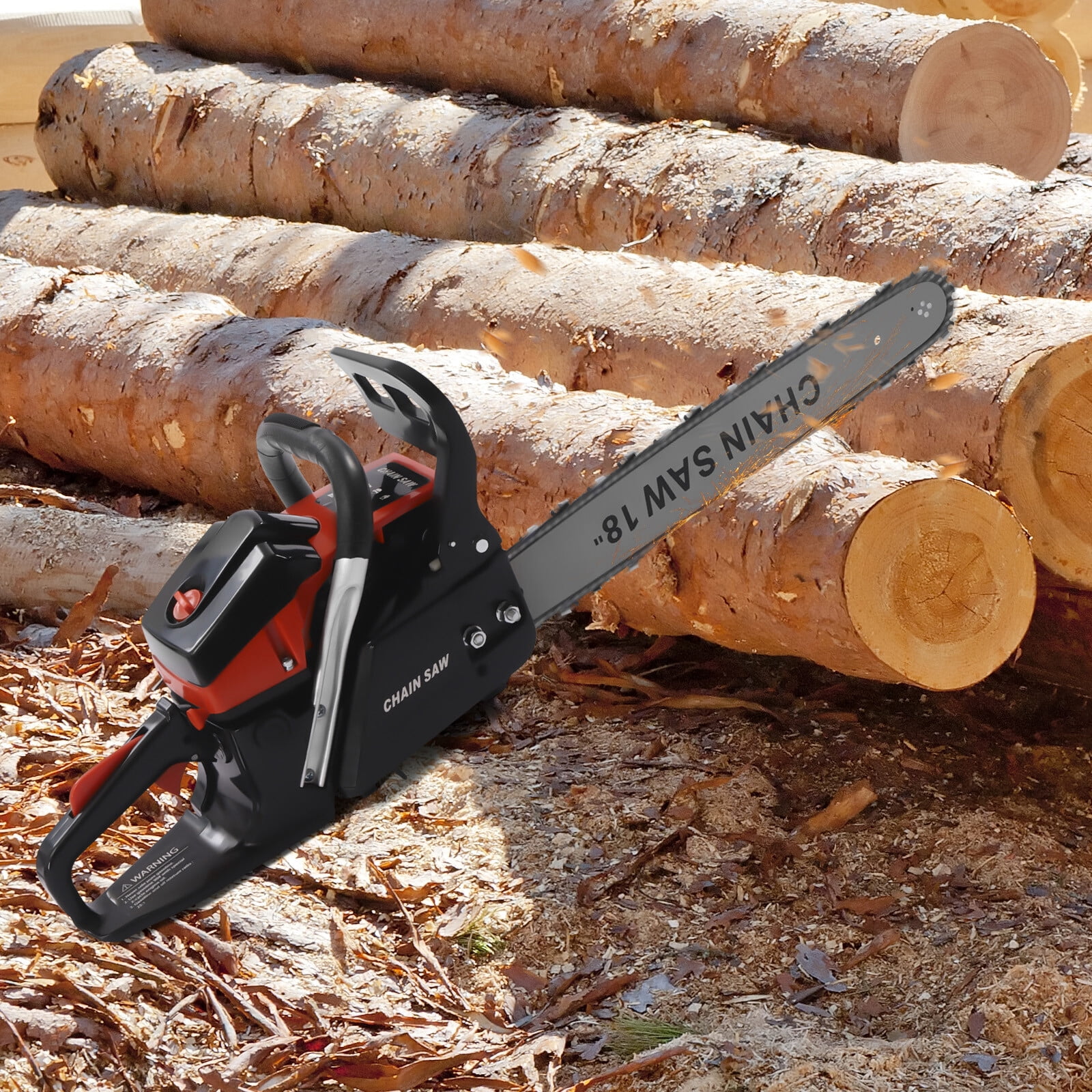 18 Inch Gas Chainsaw, 58cc Gasoline Chainsaw Gasoline Powered Chain Saw Engine Cycle Gasoline Chain Saw Power Head Red