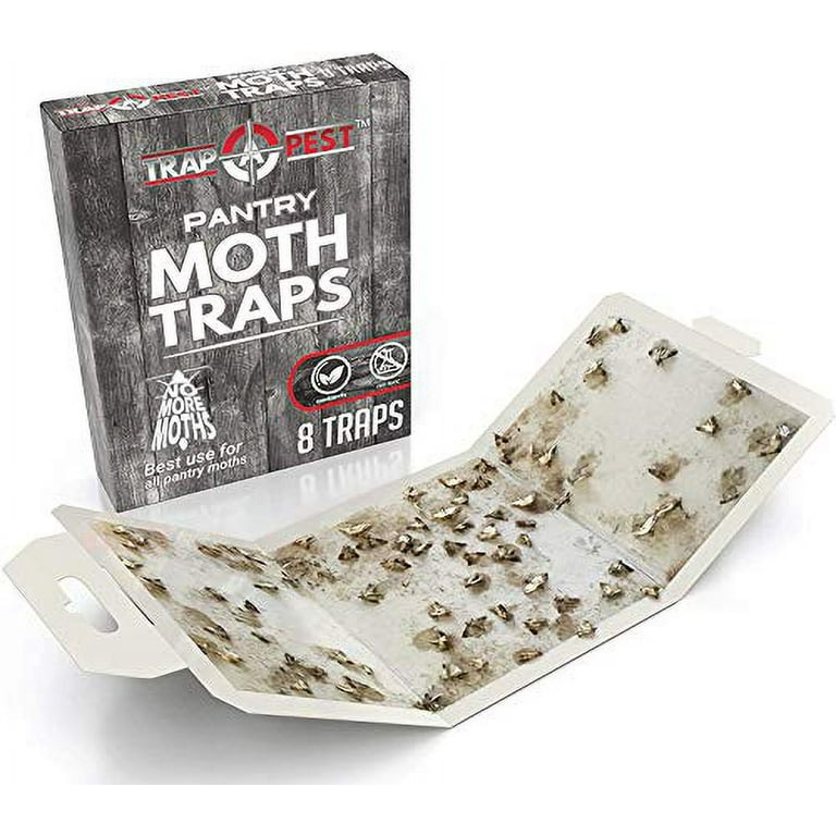 Trap A Pest 8 Pack Pantry Moth Traps- Safe and Effective for Food and Cupboard- Glue Traps with Pheromones for Pantry Moths