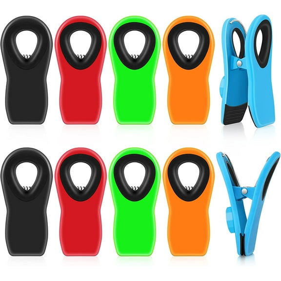 10 Pack Magnetic Chip Clips Bag Clips Food Clips, Plastic Bag Clips for Chips, Clips for Food Packages, Kitchen Clips with Magnet for Snack Bags and Food Bags