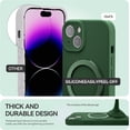 thumbnail image 5 of for iPhone 13 Case Liquid Silicone Magsafe Magnetic Stand with Screen Protector Full Protection Slim Shockproof Protective Case Cover 6.1 Inch - Alpine Green, 5 of 11