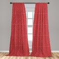 thumbnail image 5 of Ambesonne Retro Curtains, Polka Dots Circular Forms, Pair of 28"x95", Vermilion, 5 of 5