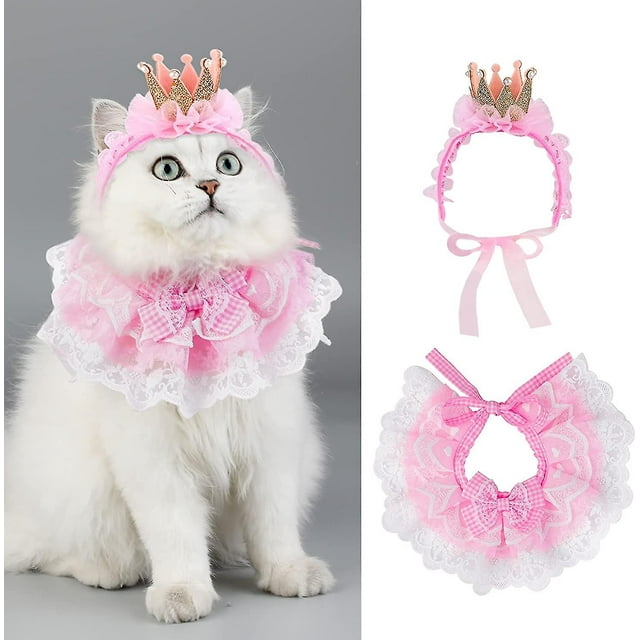 Cat Bandana For Cats, Princess Cat Costumes For Cats, Cute Lace Dog Bandanas And Cat Accessories