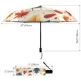 thumbnail image 3 of Compact Sun Umbrella Windproof Travel Umbrellas for Rain Strong Portable UV Protection Fall Leaf and Dots, 3 of 8