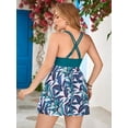 thumbnail image 2 of JYLFC Womens Plus Bathing Suits 2 Pieces Tankini Summer Swim Top, Blue 3XL, 2 of 5