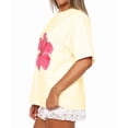 thumbnail image 3 of Women Oversized Graphic T Shirt Y2k Short Sleeve Crew Neck Drop Shoulder Loose Fit Tees Summer Preppy Aesthetic Yellow S, 3 of 8