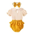 thumbnail image 4 of JUMEYU Newborn Girl Clothes Princess Baby Girls Bodysuits Newborn to Infant 0 3 6 9 12 18 24 Months (Yellow,3-6 Months), 4 of 7