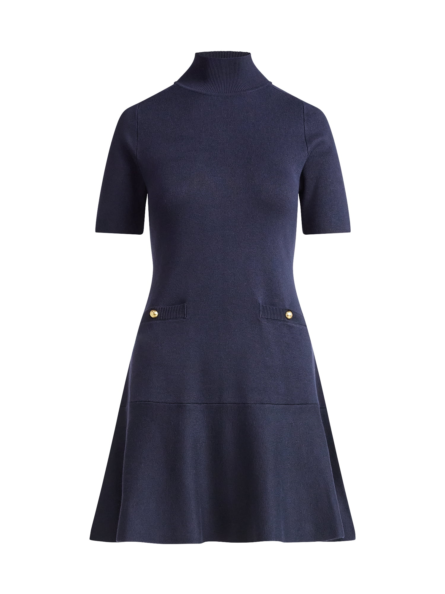 Free Assembly Women's Mock Neck Sweater Dress with Short Sleeves, Sizes XS-XXL