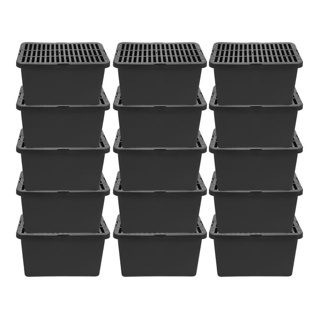 TEHAUX 15Pcs Pet Plastic Container Box with Lid Grey Durable Portable Carrier for Small Reptiles