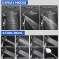 thumbnail image 4 of Ophanie 12 Inch Coverage High Pressure Rain Shower Head Combo with Adjustable Extension Arm, Wide Rainfall & 5 Modes Handheld Showerhead, Dual Anti-Clog Nozzles for Ultimate Experience, Silver Chrome, 4 of 10