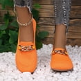 thumbnail image 2 of Orange Women Casual Shoes With Flat Heel And Solid Color For Indoor And Outdoor Wear Breathable Mesh Material Low Heel 0.4 Inches, 2 of 9