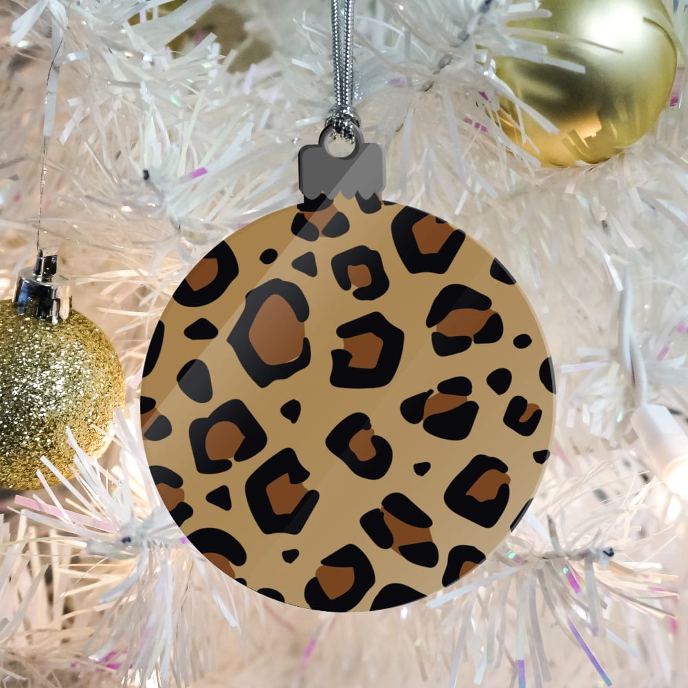 Leopard Print Animal Spots Acrylic Christmas Tree Holiday Ornament ...