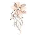 thumbnail image 1 of Broche elegante con forma de flor de aleación y diamantes de imitación para mujer, accesorio de joyería para decoración de ropa, 1 of 14