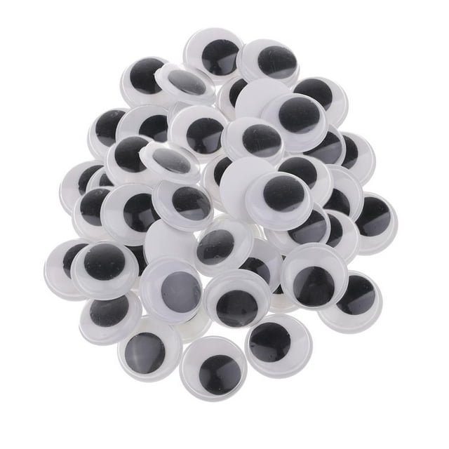 jifeng Googly Wiggle Eyes with Auto-Adhésive, Sticker Ronde Wobbly Eyes Multi Tailles pour 20mm 60pieces