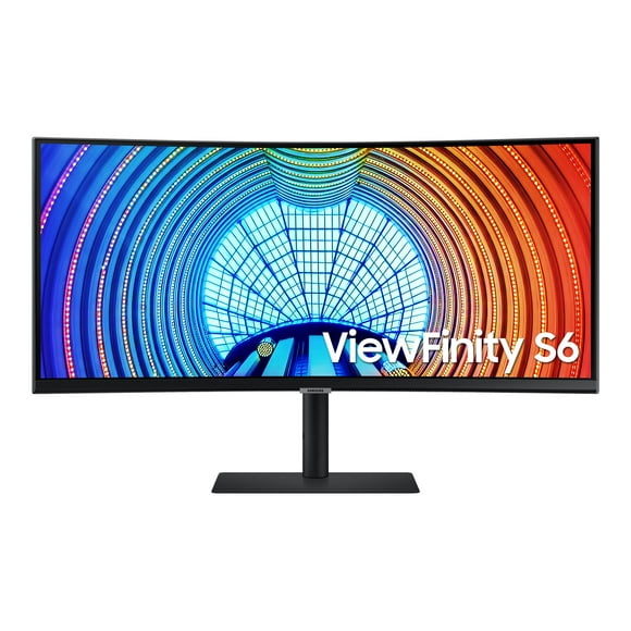 Samsung ViewFinity S6 S34A654UBN - S65UA Series - LED monitor - curved - 34" - 3440 x 1440 UWQHD @ 100 Hz - VA - 350 cd/m�� - 4000:1 - HDR10 - 5 ms - HDMI, DisplayPort, USB-C - black