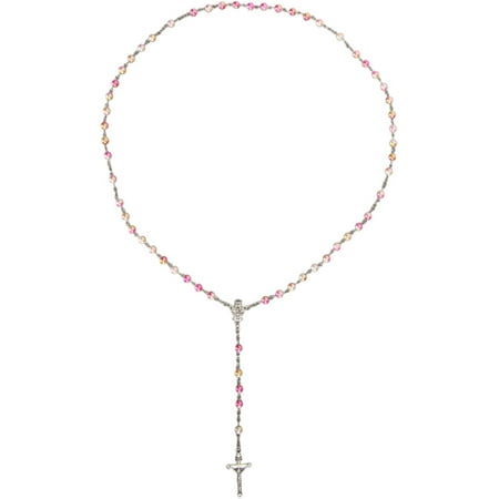 

ZAGHNRENJ Colorful Crucifix Necklace with 0.24in Beads - Elegant and Stylish Catholic Crisscross Pendant Necklace for Women and Girls ACD-1222