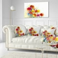 thumbnail image 3 of Designart Colorful Gerbera Flowers Watercolor - Floral Throw Pillow - 12x20, 3 of 5