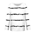 thumbnail image 4 of KIHOUT 2024 Summer Plus Size Womens Casual Tops Shirts Round Neck Stripe Printed Blouses for Women Fashion Long Sleeve Graphic Tunic Tees, 4 of 4