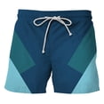 thumbnail image 1 of WILLBEST Pantalones Cortos de Playa con Estampado de Rayas para Hombre, Pantalones Cortos Casuales de Verano, 1 of 2