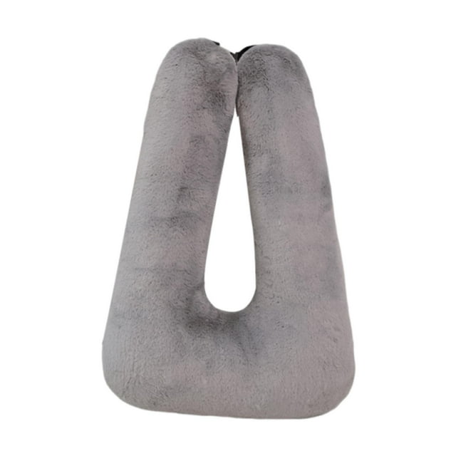 Almohada de viaje para asiento de coche,Almohada de viaje para asiento trasero de coche para adultos y niños,Cojín de almohada de viaje para el asiento trasero para viajes largos,Almohada Gris