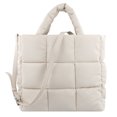 thumbnail image 1 of Bolso Mano Acolchado para Mujer Bolso Acolchado Cuero Versátil Monedero Con Honda para Niña (blanco), 1 of 9
