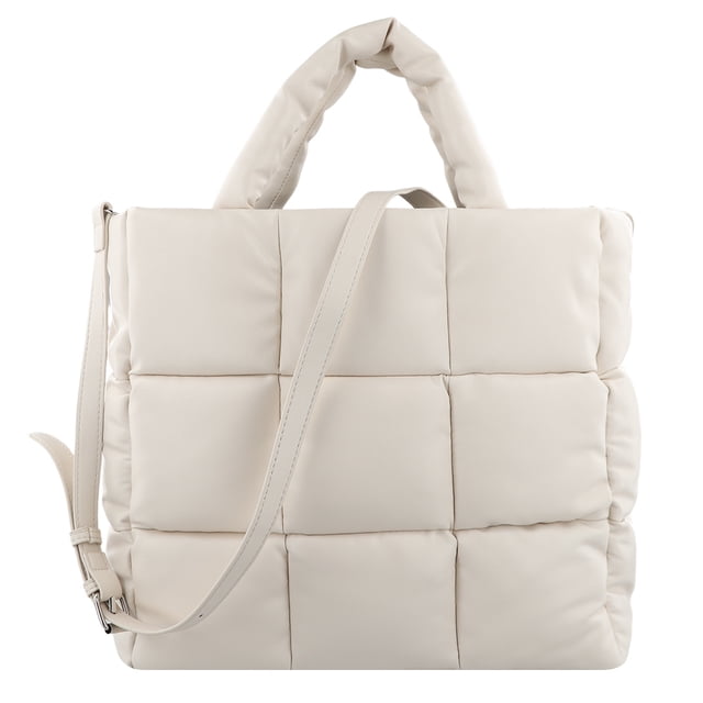 Bolso Mano Acolchado para Mujer Bolso Acolchado Cuero Versátil Monedero Con Honda para Niña (blanco)