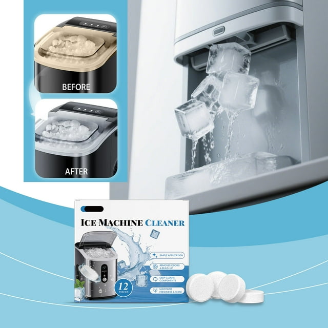 Shldybc High-efficiency Ice Maker Cleaning Tablets Scale and Odor Extend The Service Life of The Ice Maker and Ensure The Tasting Ice Cubes Household Essentials