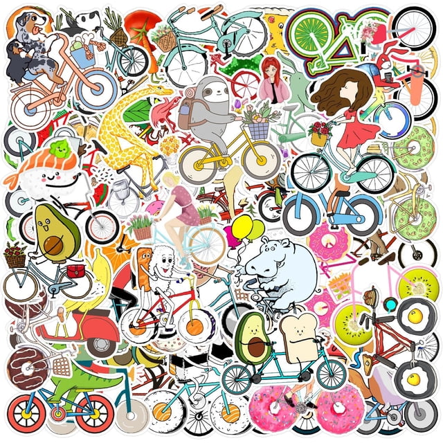 Calcomanías de grafiti impermeables para bicicletas, 50 unidades/lote