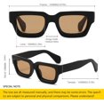 thumbnail image 2 of LAICAIW Retro Thick Narrow Rectangular Sunglasses For Men Women Chunky Square Frame Tinted Lens Fashion Cute Eyewear, 2 of 7