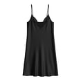 thumbnail image 4 of Wxolcjlv Solid Print Nightgown for Women Spaghetti Strap Lace Satin Sleep Dress Nightwear, 4 of 4