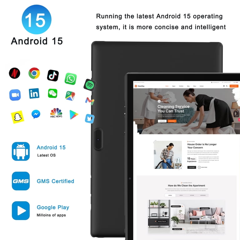 10-inch 2-in-1 Android 11 Tablet PC, 128GB+6GB, Quad-Core, 5G