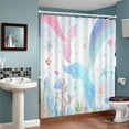 thumbnail image 2 of Mermaid Shower Curtains for Bathroom Mermaid Tail Scales Shower Curtain Pink Blue Purple Ocean Theme Girls Kids Bathroom Decor Fabric Bath Curtain with 12 Plastic Hooks,72''''W x 72''''H, 2 of 6