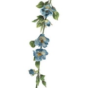 Club Pack of 24 Blue Artificial Rose of Sharon Polysilk Flower Garlands 6'